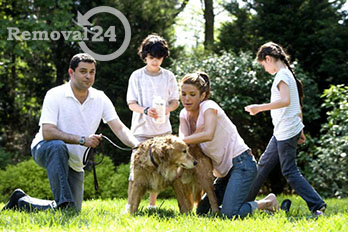 Family with dog